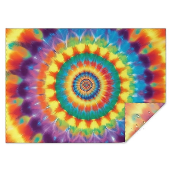 Colorful Rainbow Tie Dye Spiral Pattern Rectangle Tablecloth 60"x84",Waterproof Polyester Rectangle Table Cloth, Wipeable Spillproof Polyester Tablecloth for Dining, Camping, Indoor and Outdoor
