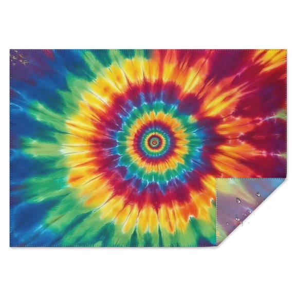 Colorful Rainbow Tie Dye Spiral Pattern Rectangle Tablecloth 60"x84",Waterproof Polyester Rectangle Table Cloth, Wipeable Spillproof Polyester Tablecloth for Dining, Camping, Indoor and Outdoor