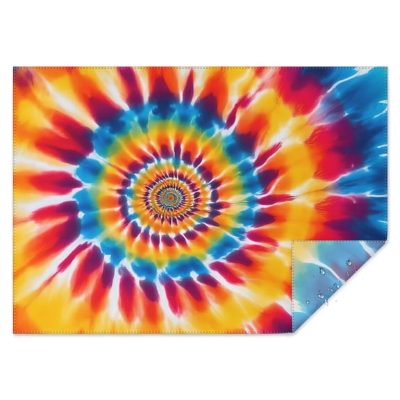 Colorful Rainbow Tie Dye Spiral Pattern Rectangle Tablecloth 60"x84",Waterproof Polyester Rectangle Table Cloth, Wipeable Spillproof Polyester Tablecloth for Dining, Camping, Indoor and Outdoor