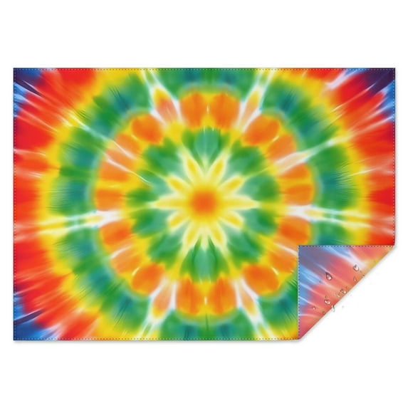 Colorful Rainbow Tie Dye Spiral Pattern Rectangle Tablecloth 60"x84",Waterproof Polyester Rectangle Table Cloth, Wipeable Spillproof Polyester Tablecloth for Dining, Camping, Indoor and Outdoor