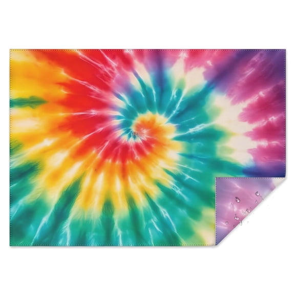 Colorful Rainbow Tie Dye Spiral Pattern Rectangle Tablecloth 60"x84",Waterproof Polyester Rectangle Table Cloth, Wipeable Spillproof Polyester Tablecloth for Dining, Camping, Indoor and Outdoor