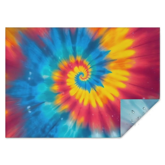 Colorful Rainbow Tie Dye Spiral Pattern Rectangle Tablecloth 60"x84",Waterproof Polyester Rectangle Table Cloth, Wipeable Spillproof Polyester Tablecloth for Dining, Camping, Indoor and Outdoor