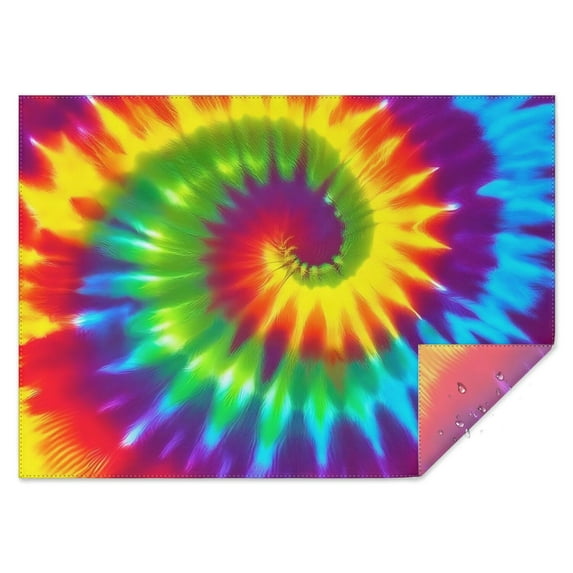 Colorful Rainbow Tie Dye Spiral Pattern Rectangle Tablecloth 60"x84",Waterproof Polyester Rectangle Table Cloth, Wipeable Spillproof Polyester Tablecloth for Dining, Camping, Indoor and Outdoor