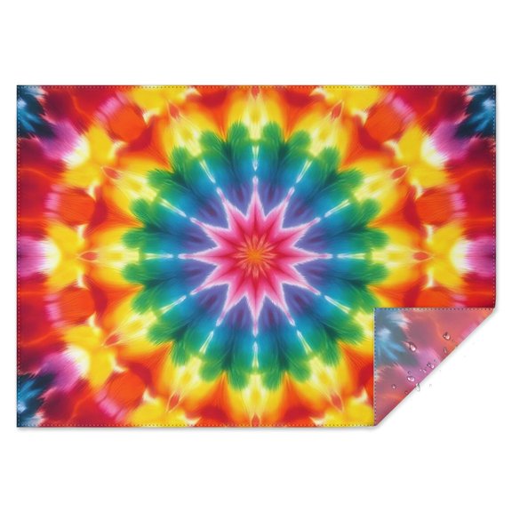 Colorful Rainbow Tie Dye Spiral Pattern Rectangle Tablecloth 60"x84",Waterproof Polyester Rectangle Table Cloth, Wipeable Spillproof Polyester Tablecloth for Dining, Camping, Indoor and Outdoor