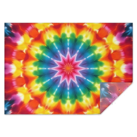 Colorful Rainbow Tie Dye Spiral Pattern Rectangle Tablecloth 60"x84",Waterproof Polyester Rectangle Table Cloth, Wipeable Spillproof Polyester Tablecloth for Dining, Camping, Indoor and Outdoor