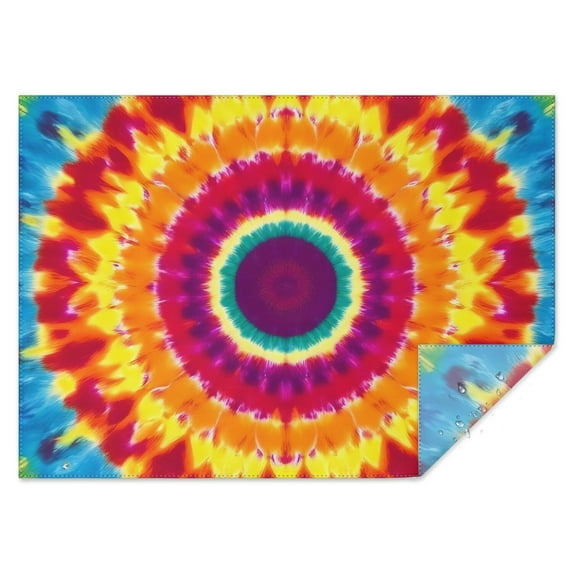 Colorful Rainbow Tie Dye Spiral Pattern Rectangle Tablecloth 60"x84",Waterproof Polyester Rectangle Table Cloth, Wipeable Spillproof Polyester Tablecloth for Dining, Camping, Indoor and Outdoor
