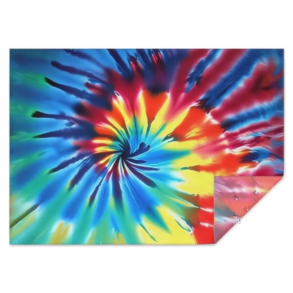 Colorful Rainbow Tie Dye Spiral Pattern Rectangle Tablecloth 60"x84",Waterproof Polyester Rectangle Table Cloth, Wipeable Spillproof Polyester Tablecloth for Dining, Camping, Indoor and Outdoor