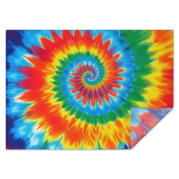 Colorful Rainbow Tie Dye Spiral Pattern Rectangle Tablecloth 60"x84",Waterproof Polyester Rectangle Table Cloth, Wipeable Spillproof Polyester Tablecloth for Dining, Camping, Indoor and Outdoor