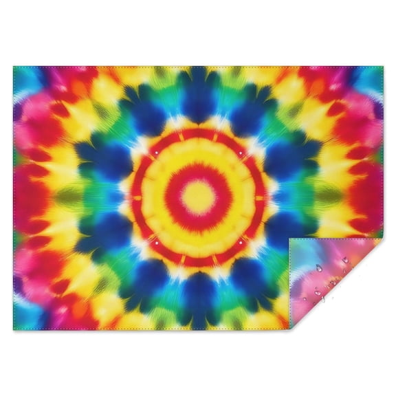 Colorful Rainbow Tie Dye Spiral Pattern Rectangle Tablecloth 60"x84",Waterproof Polyester Rectangle Table Cloth, Wipeable Spillproof Polyester Tablecloth for Dining, Camping, Indoor and Outdoor