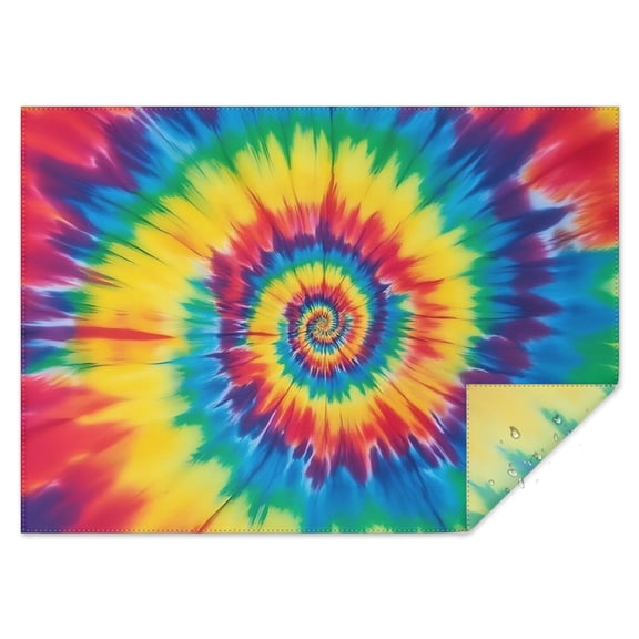 Colorful Rainbow Tie Dye Spiral Pattern Rectangle Tablecloth 60"x84",Waterproof Polyester Rectangle Table Cloth, Wipeable Spillproof Polyester Tablecloth for Dining, Camping, Indoor and Outdoor