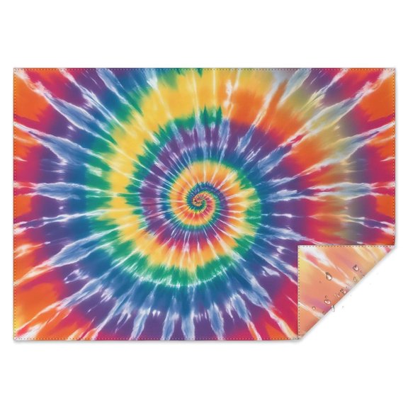Colorful Rainbow Tie Dye Spiral Pattern Rectangle Tablecloth 60"x84",Waterproof Polyester Rectangle Table Cloth, Wipeable Spillproof Polyester Tablecloth for Dining, Camping, Indoor and Outdoor