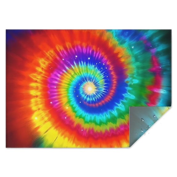 Colorful Rainbow Tie Dye Spiral Pattern Rectangle Tablecloth 60"x84",Waterproof Polyester Rectangle Table Cloth, Wipeable Spillproof Polyester Tablecloth for Dining, Camping, Indoor and Outdoor