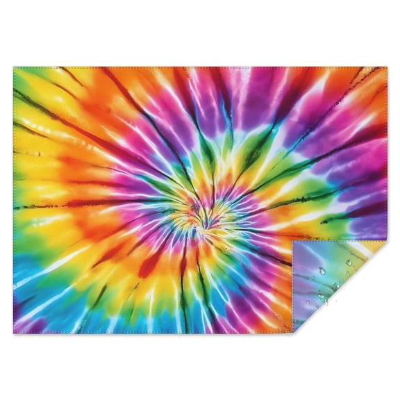 Colorful Rainbow Tie Dye Spiral Pattern Rectangle Tablecloth 60"x84",Waterproof Polyester Rectangle Table Cloth, Wipeable Spillproof Polyester Tablecloth for Dining, Camping, Indoor and Outdoor