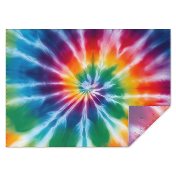 Colorful Rainbow Tie Dye Spiral Pattern Rectangle Tablecloth 60"x84",Waterproof Polyester Rectangle Table Cloth, Wipeable Spillproof Polyester Tablecloth for Dining, Camping, Indoor and Outdoor