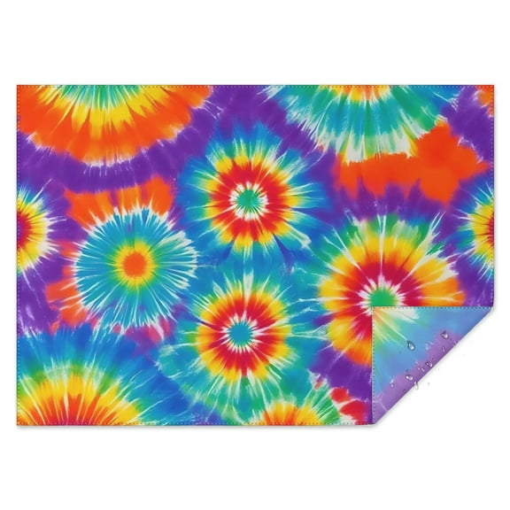 Colorful Rainbow Tie Dye Spiral Pattern Rectangle Tablecloth 60"x84",Waterproof Polyester Rectangle Table Cloth, Wipeable Spillproof Polyester Tablecloth for Dining, Camping, Indoor and Outdoor