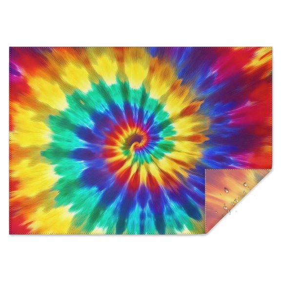 Colorful Rainbow Tie Dye Spiral Pattern Rectangle Tablecloth 60"x84",Waterproof Polyester Rectangle Table Cloth, Wipeable Spillproof Polyester Tablecloth for Dining, Camping, Indoor and Outdoor