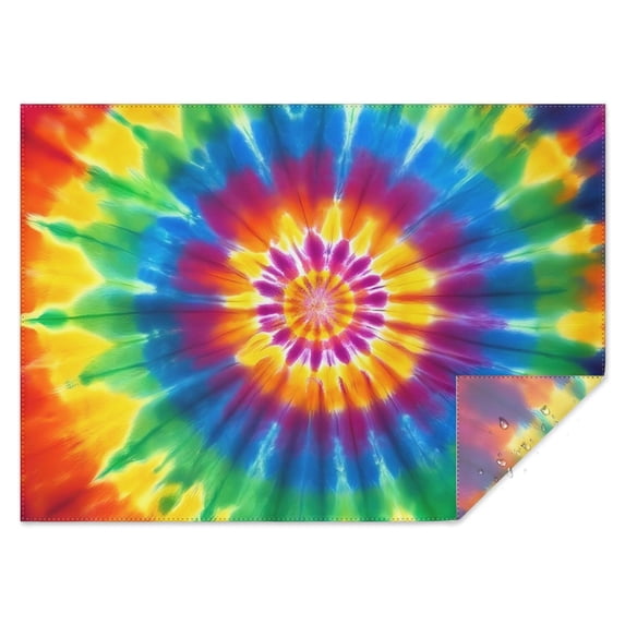 Colorful Rainbow Tie Dye Spiral Pattern Rectangle Tablecloth 60"x84",Waterproof Polyester Rectangle Table Cloth, Wipeable Spillproof Polyester Tablecloth for Dining, Camping, Indoor and Outdoor