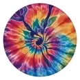 thumbnail image 1 of Colorful Rainbow Tie Dye Spiral Pattern Round Fitted Tablecloth with Elastic Edge,Dining Table Cover Waterproof,Outdoor Round Tablecloth for Camping,Dining,Indoor and Outdoor, 1 of 7