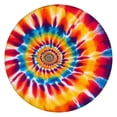 thumbnail image 1 of Colorful Rainbow Tie Dye Spiral Pattern Round Fitted Tablecloth with Elastic Edge,Dining Table Cover Waterproof,Outdoor Round Tablecloth for Camping,Dining,Indoor and Outdoor, 1 of 7