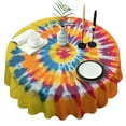 thumbnail image 1 of Colorful Rainbow Tie Dye Spiral Pattern Round Tablecloth 60"x60",Wrinkle Wipeable Table Cloth for Kitchen Dining Room Picnic Patio Party, 1 of 6