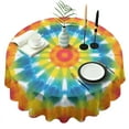 thumbnail image 1 of Colorful Rainbow Tie Dye Spiral Pattern Round Tablecloth 60"x60",Wrinkle Wipeable Table Cloth for Kitchen Dining Room Picnic Patio Party, 1 of 6
