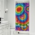 thumbnail image 1 of Colorful Rainbow Tie Dye Spiral Pattern Shower Curtain 36"x72" ,Bathroom Decorative Shower Curtains Set with 12 Hooks,Modern Waterproof Washable Shower Curtain, 1 of 6