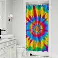 thumbnail image 1 of Colorful Rainbow Tie Dye Spiral Pattern Shower Curtain 36"x72" ,Bathroom Decorative Shower Curtains Set with 12 Hooks,Modern Waterproof Washable Shower Curtain, 1 of 6