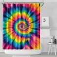 thumbnail image 1 of Colorful Rainbow Tie Dye Spiral Pattern Shower Curtain 72"x84" ,Bathroom Decorative Shower Curtains Set with 12 Hooks,Modern Waterproof Washable Shower Curtain, 1 of 6