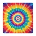 thumbnail image 1 of Colorful Rainbow Tie Dye Spiral Pattern Square Fitted Tablecloth with Elastic Edge,Square Table Cover,Washable Elastic Table Cover for Home Kitchen Party Decor 34"x34", 1 of 6
