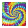 thumbnail image 1 of Colorful Rainbow Tie Dye Spiral Pattern Square Fitted Tablecloth with Elastic Edge,Square Table Cover,Washable Elastic Table Cover for Home Kitchen Party Decor 34"x34", 1 of 6