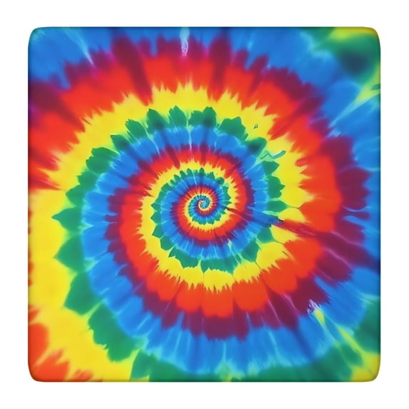 Colorful Rainbow Tie Dye Spiral Pattern Square Fitted Tablecloth with Elastic Edge,Square Table Cover,Washable Elastic Table Cover for Home Kitchen Party Decor 36"x36"