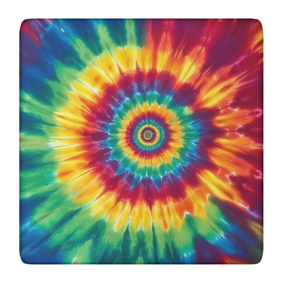 Colorful Rainbow Tie Dye Spiral Pattern Square Fitted Tablecloth with Elastic Edge,Square Table Cover,Washable Elastic Table Cover for Home Kitchen Party Decor 36"x36"