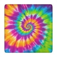 thumbnail image 1 of Colorful Rainbow Tie Dye Spiral Pattern Square Fitted Tablecloth with Elastic Edge,Square Table Cover,Washable Elastic Table Cover for Home Kitchen Party Decor 34"x34", 1 of 6
