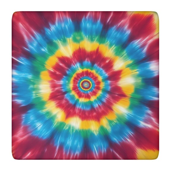 Colorful Rainbow Tie Dye Spiral Pattern Square Fitted Tablecloth with Elastic Edge,Square Table Cover,Washable Elastic Table Cover for Home Kitchen Party Decor 36"x36"