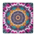 thumbnail image 1 of Colorful Rainbow Tie Dye Spiral Pattern Square Fitted Tablecloth with Elastic Edge,Square Table Cover,Washable Elastic Table Cover for Home Kitchen Party Decor 34"x34", 1 of 6
