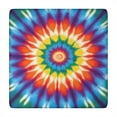 thumbnail image 1 of Colorful Rainbow Tie Dye Spiral Pattern Square Fitted Tablecloth with Elastic Edge,Square Table Cover,Washable Elastic Table Cover for Home Kitchen Party Decor 34"x34", 1 of 6