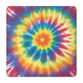 thumbnail image 1 of Colorful Rainbow Tie Dye Spiral Pattern Square Fitted Tablecloth with Elastic Edge,Square Table Cover,Washable Elastic Table Cover for Home Kitchen Party Decor 34"x34", 1 of 6