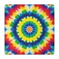 thumbnail image 1 of Colorful Rainbow Tie Dye Spiral Pattern Square Fitted Tablecloth with Elastic Edge,Square Table Cover,Washable Elastic Table Cover for Home Kitchen Party Decor 34"x34", 1 of 6