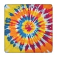 thumbnail image 1 of Colorful Rainbow Tie Dye Spiral Pattern Square Fitted Tablecloth with Elastic Edge,Square Table Cover,Washable Elastic Table Cover for Home Kitchen Party Decor 34"x34", 1 of 6
