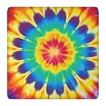 thumbnail image 1 of Colorful Rainbow Tie Dye Spiral Pattern Square Fitted Tablecloth with Elastic Edge,Square Table Cover,Washable Elastic Table Cover for Home Kitchen Party Decor 36"x36", 1 of 6