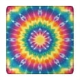 thumbnail image 1 of Colorful Rainbow Tie Dye Spiral Pattern Square Fitted Tablecloth with Elastic Edge,Square Table Cover,Washable Elastic Table Cover for Home Kitchen Party Decor 34"x34", 1 of 6