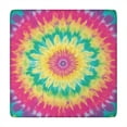 thumbnail image 1 of Colorful Rainbow Tie Dye Spiral Pattern Square Fitted Tablecloth with Elastic Edge,Square Table Cover,Washable Elastic Table Cover for Home Kitchen Party Decor 34"x34", 1 of 6