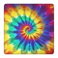 thumbnail image 1 of Colorful Rainbow Tie Dye Spiral Pattern Square Fitted Tablecloth with Elastic Edge,Square Table Cover,Washable Elastic Table Cover for Home Kitchen Party Decor 36"x36", 1 of 6