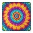 thumbnail image 1 of Colorful Rainbow Tie Dye Spiral Pattern Square Fitted Tablecloth with Elastic Edge,Square Table Cover,Washable Elastic Table Cover for Home Kitchen Party Decor 36"x36", 1 of 6