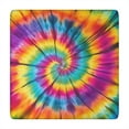 thumbnail image 1 of Colorful Rainbow Tie Dye Spiral Pattern Square Fitted Tablecloth with Elastic Edge,Square Table Cover,Washable Elastic Table Cover for Home Kitchen Party Decor 34"x34", 1 of 6