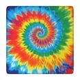 thumbnail image 1 of Colorful Rainbow Tie Dye Spiral Pattern Square Fitted Tablecloth with Elastic Edge,Square Table Cover,Washable Elastic Table Cover for Home Kitchen Party Decor 34"x34", 1 of 6