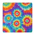 thumbnail image 1 of Colorful Rainbow Tie Dye Spiral Pattern Square Fitted Tablecloth with Elastic Edge,Square Table Cover,Washable Elastic Table Cover for Home Kitchen Party Decor 34"x34", 1 of 6