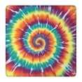 thumbnail image 1 of Colorful Rainbow Tie Dye Spiral Pattern Square Fitted Tablecloth with Elastic Edge,Square Table Cover,Washable Elastic Table Cover for Home Kitchen Party Decor 36"x36", 1 of 6