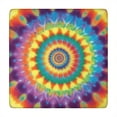 thumbnail image 1 of Colorful Rainbow Tie Dye Spiral Pattern Square Fitted Tablecloth with Elastic Edge,Square Table Cover,Washable Elastic Table Cover for Home Kitchen Party Decor 34"x34", 1 of 6