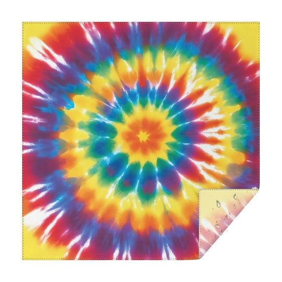 Colorful Rainbow Tie Dye Spiral Pattern Square Tablecloth,Waterproof Square Table Cover,Wipeable Spillproof Washable Table Cover for Home Kitchen Party Decor 52"x52"(132x132cm)